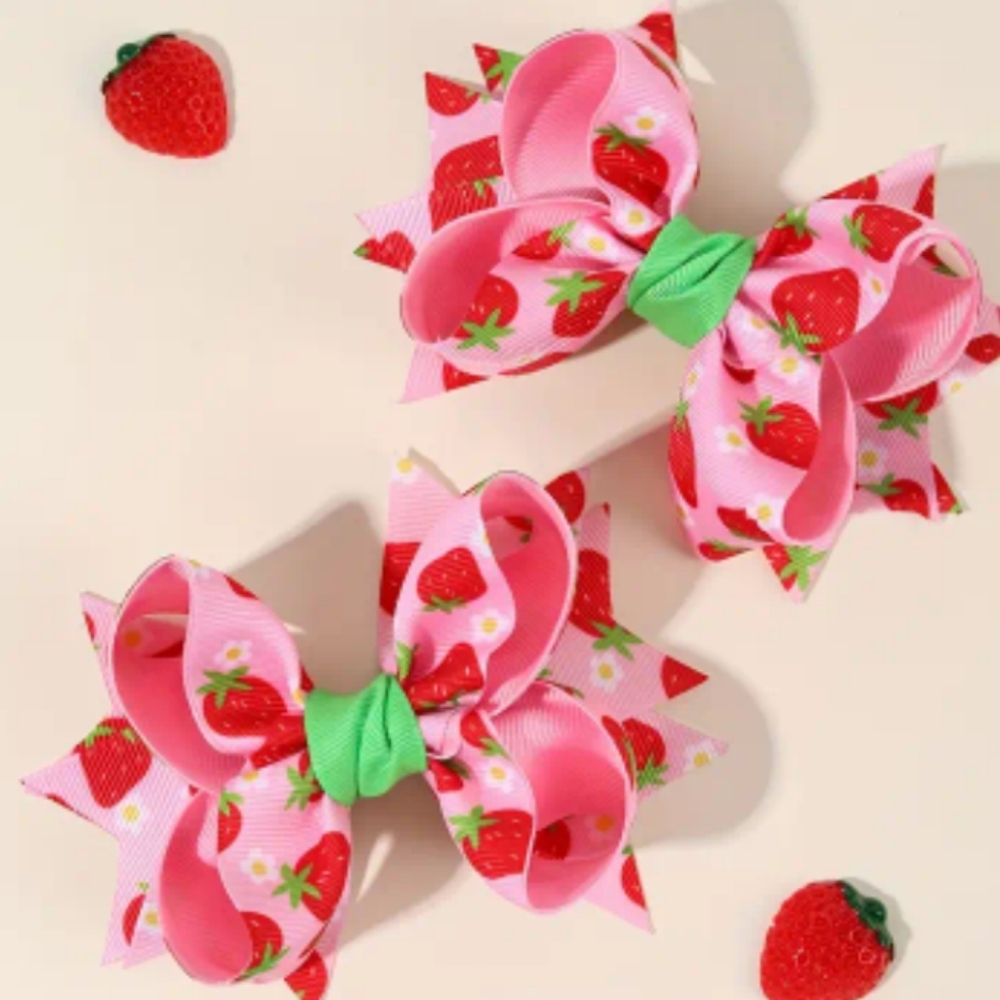 Strawberry Patch Hairbow Set